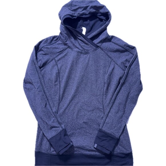 LULULEMON ATHLETICA Heathered Gray Long Sleeve Pullover Hoodie Womens Size 12 - Picture 1 of 7